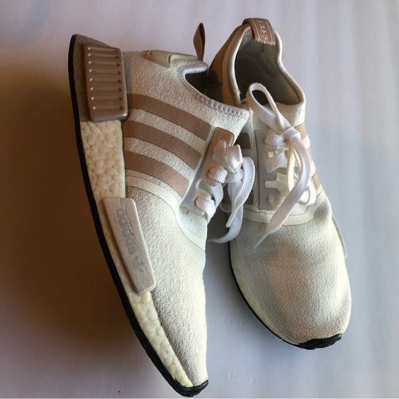 Adidas NMDR1 Shoes Art EE174 womens SZ 9 women’s white blush 3stripe - Picture 1 of 7